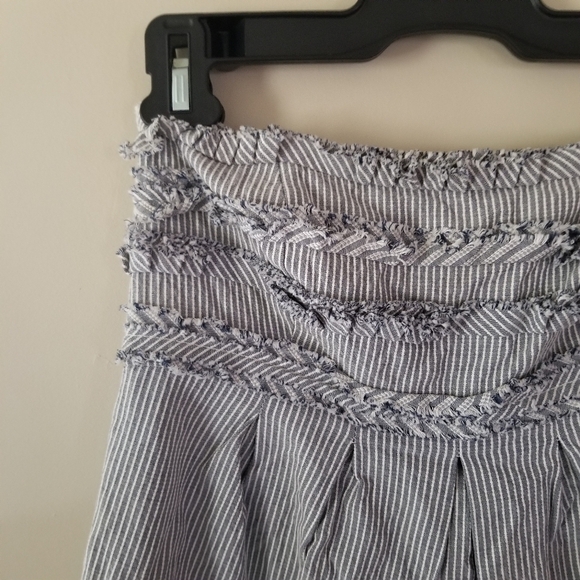 CYNTHIA Steffe Strapless Cotton Ruffled Trim Striped Dress Size 6 - Picture 2 of 9